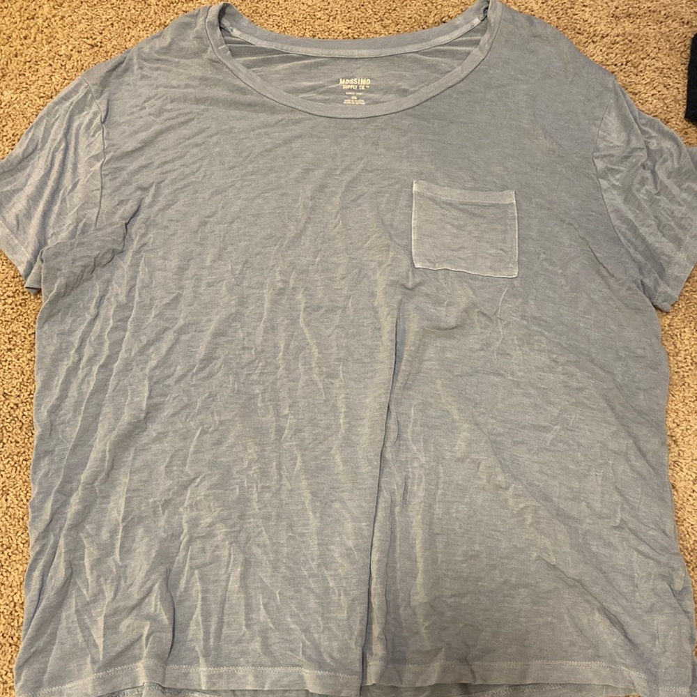 Light blue with front pocket shirt. Size XXL from mossimo supply co